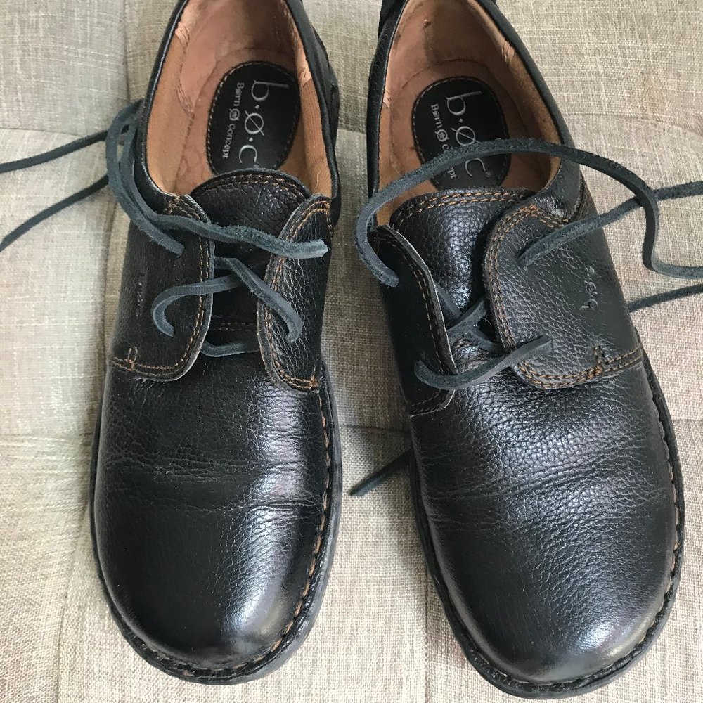 Born Concept BOC Black Leather Loafers, s 7